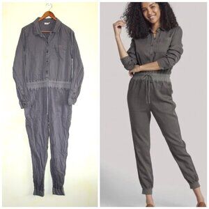 FAHERTY Arlie Day Women's Jumpsuit Surplus Green Size Large Elastic Waistband